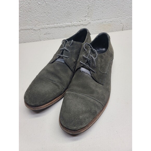 John Varvatos Suede Leather Ago Mezzagoma Oxford Men\'s 10.5 Gray Shoes 7253 main image 5
